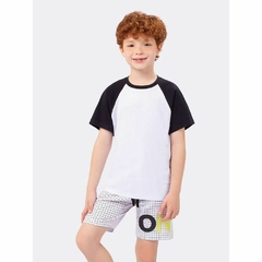 Pijama Manga Curta Masculino Infantil OFF - comprar online