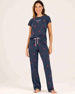 Pijama Manga Curta Com Calça -13803 - comprar online