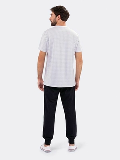 Pijama Manga Curta com Calça Jogger Masculino Lets Play na internet