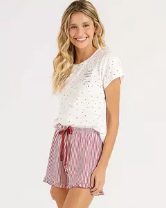 Pijama Feminino Manga Curta com Shorts 2010320