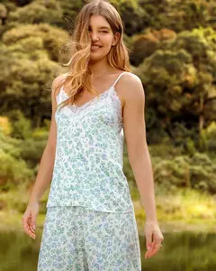 Pijama Feminino Alça com Calça Pantacourt 2010428 - loja online
