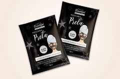 Máscara facial preta em sachê 