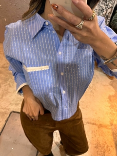 CAMISA CROP CON STRASS - NATALIA DE BLANCO