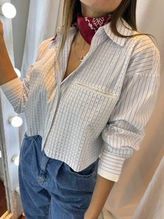 CAMISA CROP CON STRASS - tienda online
