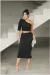 Conjunto de Saia Midi e Cropped Manga Nula