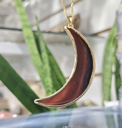 DIJE LUNA AGATA GRANDE DORADO