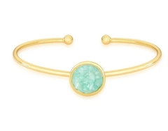 PULSERA COLECCION FRAGMENTO AMAZONITA VERDE DORADO