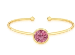 PULSERA COLLECION FRAGMENTO RODONITA DORADO