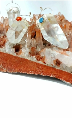 DIJE PUNTA DE CUARZO CRISTAL GRANDE CON PIEDRA