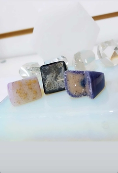 ANILLOS PIEDRA NATURAL CON BRILLO DRUSA - comprar online