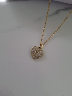 Collar acero corazóncito strass - comprar online