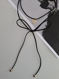 Choker corazón dorado strass