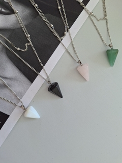 Collar doble cadena pyramid - comprar online