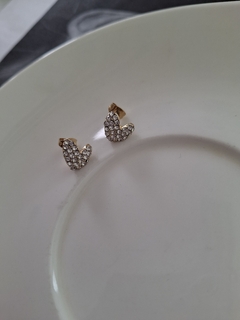 Aritos corazoncito strass - comprar online