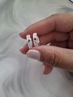 Argollitas roma acero blanco - Blumoon -Mayoristas de accesorios en Once- Blumoon