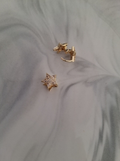 Argollitas acero dorado strass - Blumoon -Mayoristas de accesorios en Once- Blumoon