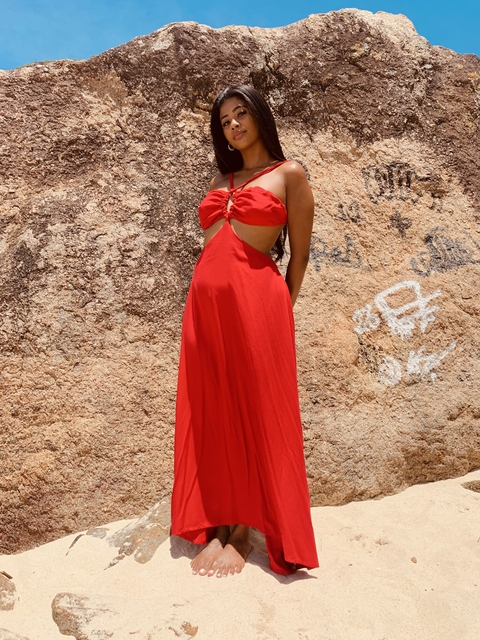 Vestido Tropicana Vermelho