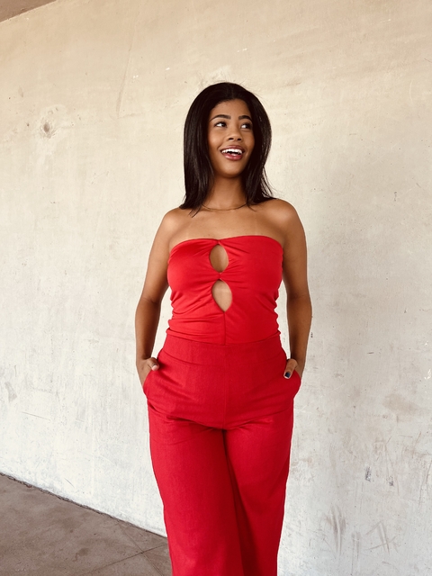 Top Tubo Vazado Vermelho