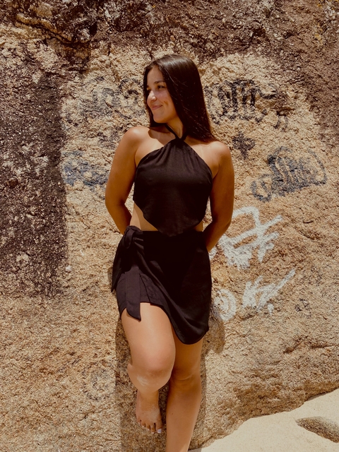 Mini Saia Transpasse Preta