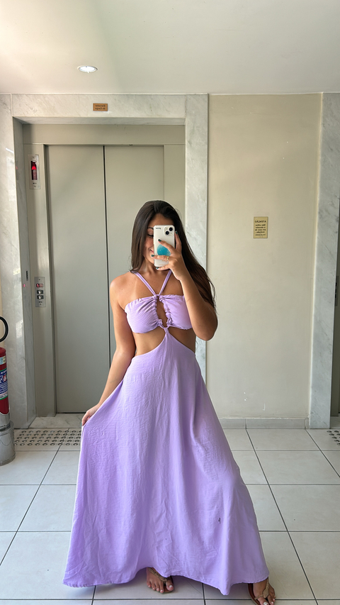 Vestido Tropicana Crepe Lilás - comprar online