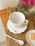 Taza con plato onditas Aurora - Andrea Olives Arte Deco