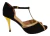 ZAPATOS DE BAILE GAMUZA NEGRA Y CUERO ORO