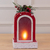 Lanterna de Natal Decorativa Com Led 27cm Vermelho e Branco (Florarte)