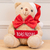 Urso de Pelúcia Natalino com Gorro e Placa Boas Festas Vermelho 20cm (Florarte)