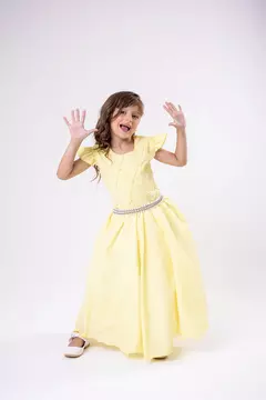 PRE-VENDA Vestido Ysa Kids Ariane Longo Amarelo
