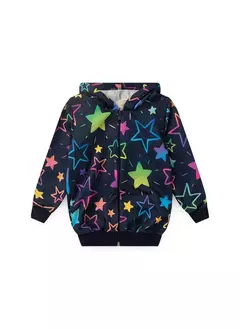 Conjunto Inverno Menina Marinho Jaqueta com Capuz e Calça em Moletom Estrelas - comprar online