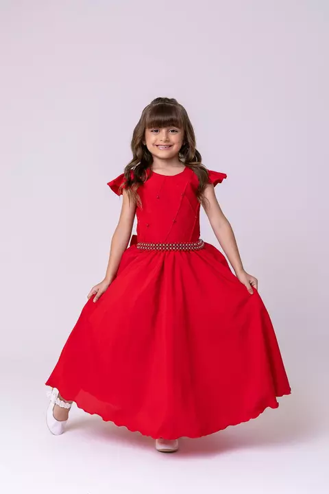 PRE-VENDA Vestido Ysa Kids Ariane Longo Vermelho