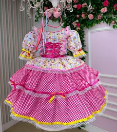 Vestido Bella Child Junino Forró Junino Rosa