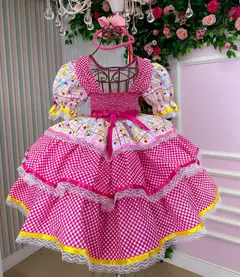 Vestido Bella Child Junino Forró Junino Rosa na internet