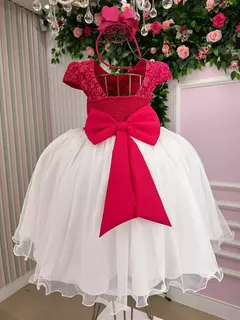PRÉ-VENDA Vestido Juvenil - Midi Vila Lele Sabrina Pink e Off na internet