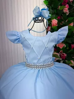 Vestido Ysa Kids Ariane Longo Azul bebê - comprar online