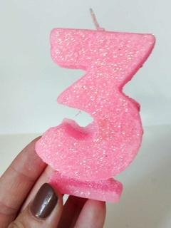 VELA NUMERO CON GLITTER - comprar online