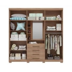 Guarda-Roupa Casal Demobile Moscou 10 Portas 4 Gavetas Nogal Touch - Jrdecorações