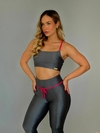 CONJUNTO COM LEGGING TEXTURIZADA CINZA
