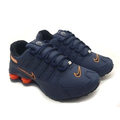Tênis Shox Nz Marinho com Laranja na internet
