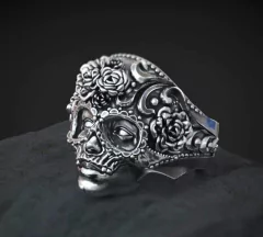 Anel de Prata Caveira - Mexican Skull