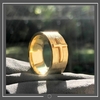 Aliança com Cruz em Prata banhada a Ouro 18k