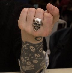 Anel de Prata Caveira - Skull Standart - Celtic Joias Masculinas