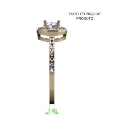 Imagem do ANEL DE NOIVADO HALO OURO AMARELO E DIAMANTE CENTRAL DE 50 PONTOS - EVER50