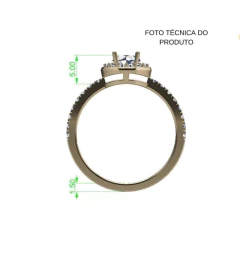 ANEL DE NOIVADO HALO OURO AMARELO E DIAMANTE CENTRAL DE 50 PONTOS - EVER50 - loja online