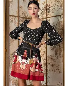 82003 - Vestido Antix Gatinha Kokeshi I