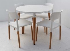 Combo Mesa Eames Redonda + 4 Sillas Retro Milan