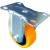 Imagen de Rueda base fija PVC 75 mm x 32 mm 100kg color naranja base acero Vabenne Doble rodamiento Ideal mueble carro carrito