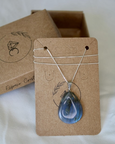 Colar Gota Labradorita