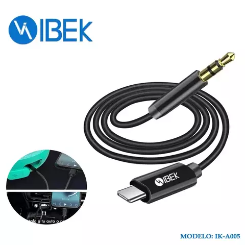 Cable tipo c a aux. 3.5mm Ibek - comprar online