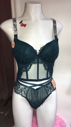 VERY SEXY SHINE Strap Push-Up Corset Top -- Corset de encaje HEAT Underwear Madrid - tienda online